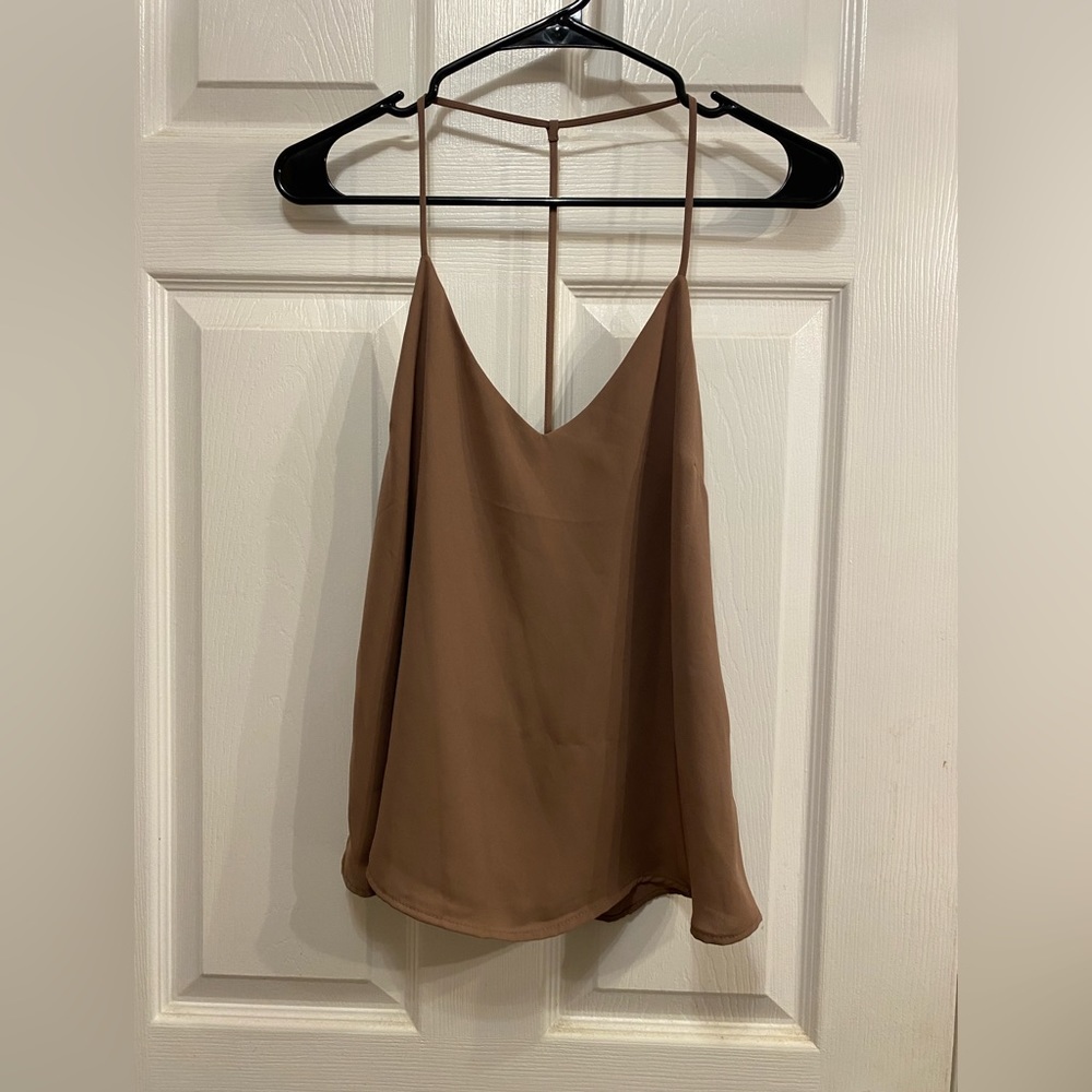Tan forever 21 sheer blouse. Size small